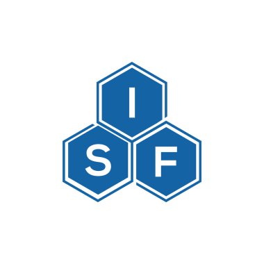 ISF 'nin beyaz arkaplan üzerindeki logo tasarımı. ISF yaratıcı harflerin baş harfleri logo kavramı. ISF vektör harf tasarımı..