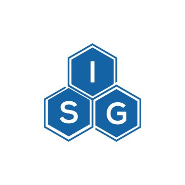 ISG 'nin beyaz arkaplan üzerindeki logo tasarımı. ISG yaratıcı harflerin baş harfleri logo kavramı. ISG vektör harf tasarımı..