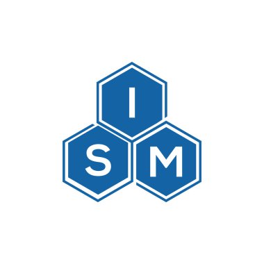 ISM 'nin beyaz arkaplan üzerindeki logo tasarımı. ISM yaratıcı harflerin baş harfleri logo kavramı. ISM vektör tasarımı..