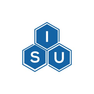 ISU 'nun beyaz arkaplan üzerindeki logo tasarımı. ISU yaratıcı harflerin baş harfleri logo kavramı. ISU vektör tasarımı..