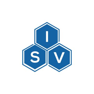 ISV 'nin beyaz arkaplan üzerindeki logo tasarımı. ISV yaratıcı harflerin baş harfleri logo kavramı. ISV vektör tasarımı..
