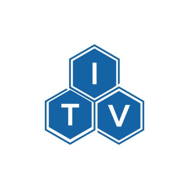 Beyaz arkaplan üzerine ITV harf logosu tasarımı. ITV yaratıcı harflerin baş harfleri logo kavramı. ITV vektör harf tasarımı..