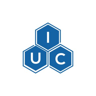 Beyaz arkaplan üzerine IUC harf logosu tasarımı. IUC yaratıcı harf logo kavramı. IUC vektör harf tasarımı..