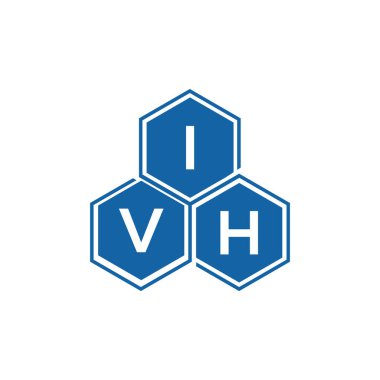 Beyaz arka plan üzerinde IVH harf logosu tasarımı. IVH yaratıcı harflerin baş harfleri logo kavramı. IVH vektör tasarımı..
