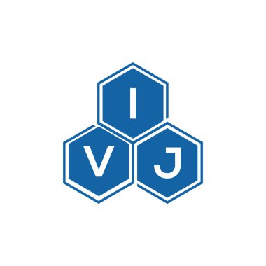 Beyaz arkaplan üzerinde IVJ harf logosu tasarımı. IVJ yaratıcı harflerin baş harfleri logo kavramı. IVJ vektör harf tasarımı..