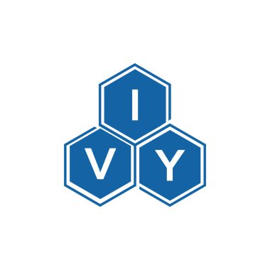 Beyaz arkaplan üzerine IVY harf logosu tasarımı. IVY yaratıcı harflerin baş harfleri logo kavramı. IVY vektör harf tasarımı..