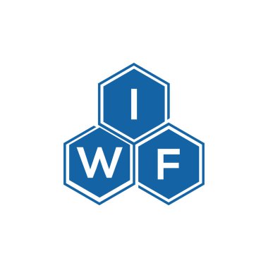 Beyaz arkaplan üzerine IWF harf logosu tasarımı. IWF yaratıcı harflerin baş harfleri logo kavramı. IWF vektör harf tasarımı..