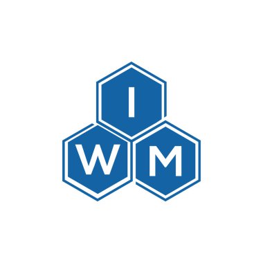 Beyaz arkaplan üzerine IWM harf logosu tasarımı. IWM yaratıcı harflerin baş harfleri logo kavramı. IWM vektör harf tasarımı..