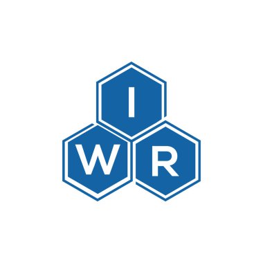 Beyaz arkaplan üzerine IWR harf logosu tasarımı. IWR yaratıcı harflerin baş harfleri logo kavramı. IWR vektör harf tasarımı..