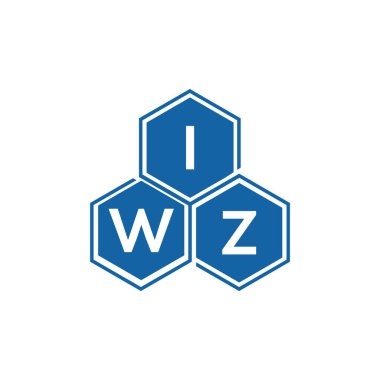 Beyaz arkaplan üzerine IWZ harf logosu tasarımı. IWZ yaratıcı harf logosu. IWZ vektör tasarımı..