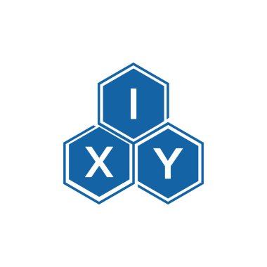 Beyaz arkaplan üzerine IXY harf logosu tasarımı. IXY yaratıcı harflerin baş harfleri logo kavramı. IXY vektör harf tasarımı..