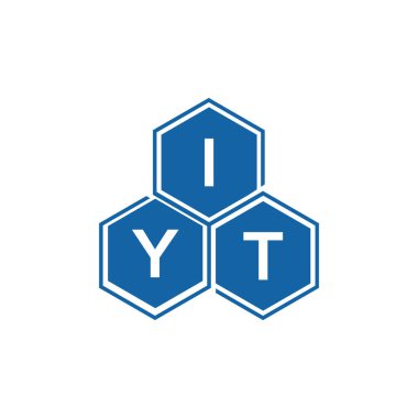 Beyaz arkaplan üzerine IYT harf logosu tasarımı. IYT yaratıcı harflerin baş harfleri logo kavramı. IYT vektör harf tasarımı..