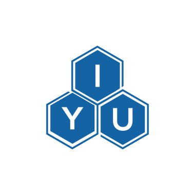 IYU 'nun beyaz arkaplan üzerine logo tasarımı. IYU yaratıcı harflerin baş harfleri logo kavramı. IYU vektör harf tasarımı..