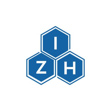 Beyaz arkaplan üzerinde IZH harf logosu tasarımı. IZH yaratıcı harflerin baş harfleri logo kavramı. IZH vektör tasarımı..