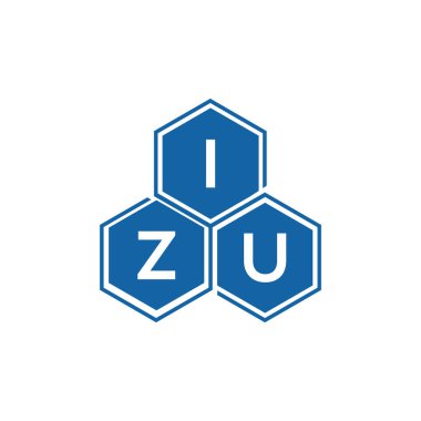 Beyaz arkaplan üzerine IZU harf logosu tasarımı. IZU yaratıcı harflerin baş harfleri logo kavramı. IZU vektör harfi tasarımı..