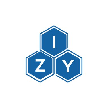 Beyaz arkaplan üzerine IZY harf logosu tasarımı. IZY yaratıcı harflerin baş harfleri logo kavramı. IZY vektör harf tasarımı..