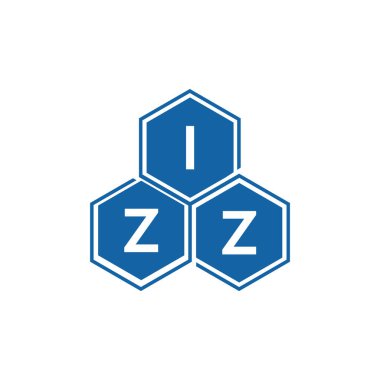 Beyaz arkaplan üzerine IZZ harf logosu tasarımı. IZZ yaratıcı harf logo kavramı. IZZ vektör harf tasarımı..
