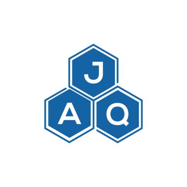 Beyaz arkaplan üzerine JAQ harf logosu tasarımı. JAQ yaratıcı harflerin baş harfleri logo kavramı. JAQ vektör tasarımı..