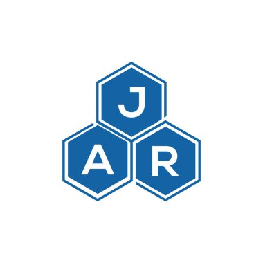 Beyaz arkaplan üzerine JAR harf logosu tasarımı. JAR yaratıcı harflerin baş harfleri logo kavramı. JAR vektör tasarımı..