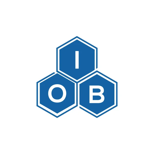 Iob Carta Logotipo Design Fundo Preto Iob Criativo Iniciais Carta — Vetor de Stock