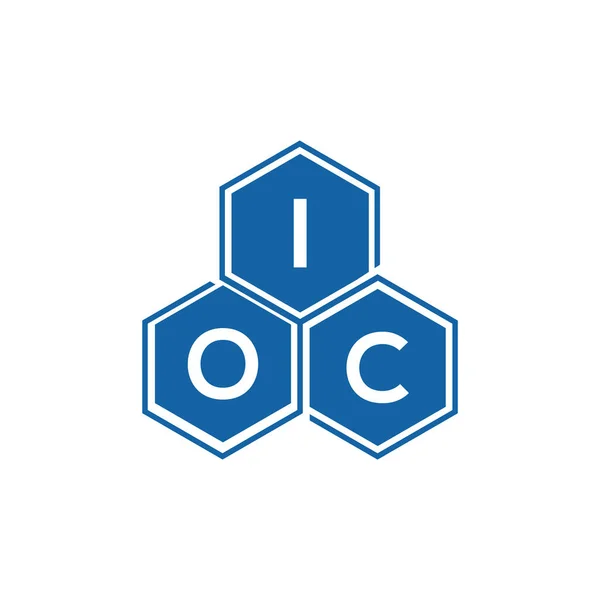 Ioc Carta Logotipo Design Fundo Preto Ioc Criativo Iniciais Carta — Vetor de Stock