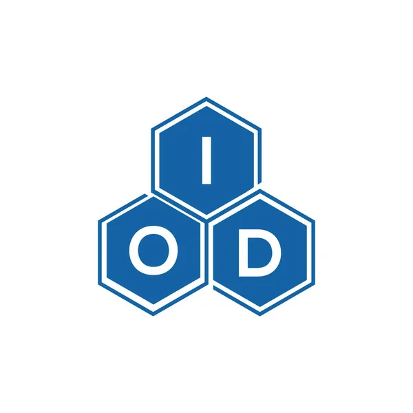 Iod Carta Logotipo Design Fundo Preto Iod Criativo Iniciais Carta — Vetor de Stock