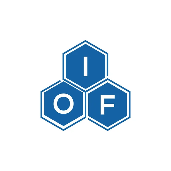 Design Logotipo Carta Iof Fundo Preto Iof Iniciais Criativas Logotipo — Vetor de Stock