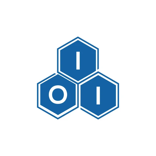 Ioi Lettre Logo Design Sur Fond Noir Ioi Initiales Créatives — Image vectorielle