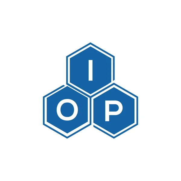 Design Logotipo Carta Iop Fundo Preto Iop Iniciais Criativas Logotipo — Vetor de Stock