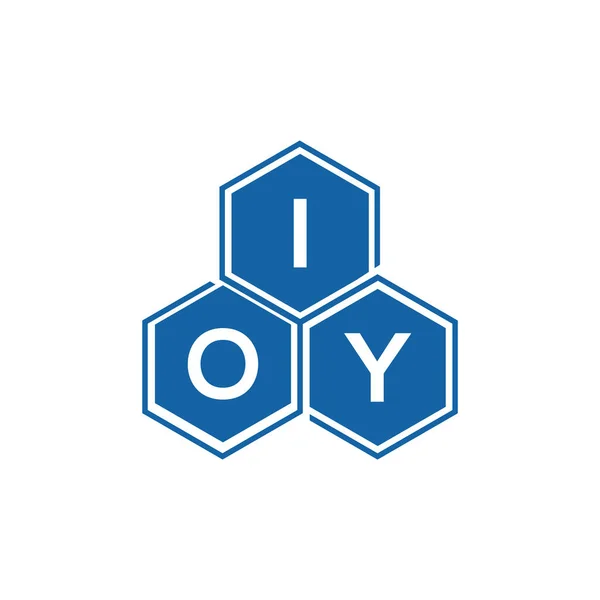 Ioy Carta Logotipo Design Fundo Preto Ioy Criativo Iniciais Carta — Vetor de Stock