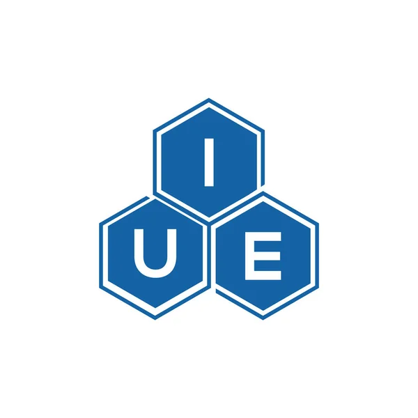 Iue Brev Logotyp Design Vit Bakgrundiue Kreativa Initialer Brev Logotyp — Stock vektor