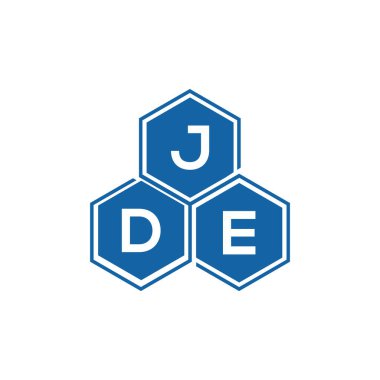 Beyaz arkaplan üzerinde JDE harf logosu tasarımı. JDE yaratıcı harflerin baş harfleri logo kavramı. JDE vektör tasarımı.