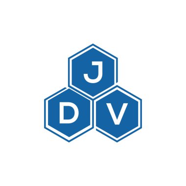 Beyaz arkaplan üzerine JDV harf logosu tasarımı. JDV yaratıcı harf logosu. JDV vektör tasarımı..