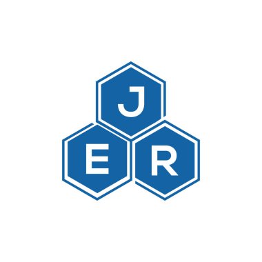 Beyaz arkaplan üzerine JER harf logosu tasarımı. JER yaratıcı harf logosu. JER vektör tasarımı..