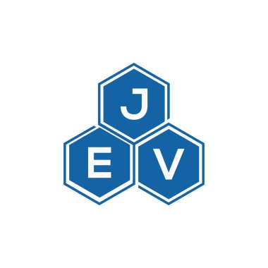 Beyaz arkaplan üzerine JEV harf logosu tasarımı. JEV yaratıcı harf harfleri logosu. JEV vektör tasarımı..