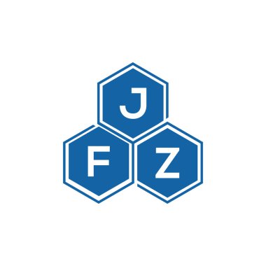 Beyaz arkaplan üzerine JFZ harf logosu tasarımı. JFZ yaratıcı harf logosu. JFZ vektör tasarımı..