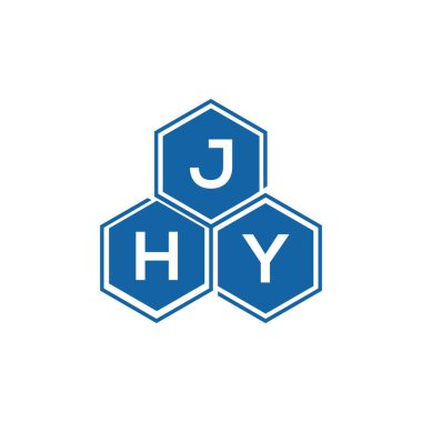 Beyaz arkaplan üzerine JHY harf logosu tasarımı. JHY yaratıcı harf logosu. JHY vektör harfi tasarımı..
