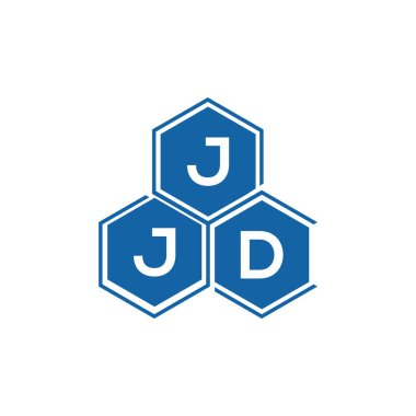 Beyaz arkaplan üzerine JJD harf logosu tasarımı. JJD yaratıcı harf logo kavramı. JJD vektör harf tasarımı..