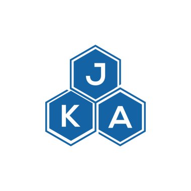 Beyaz arkaplan üzerine JKA harf logosu tasarımı. JKA yaratıcı harflerin baş harfleri logo kavramı. JKA vektör harf tasarımı..