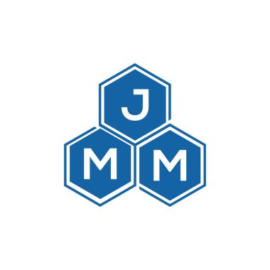Beyaz arkaplan üzerine JMM harf logosu tasarımı. JMM yaratıcı harflerin baş harfleri logo kavramı. JMM vektör harf tasarımı.