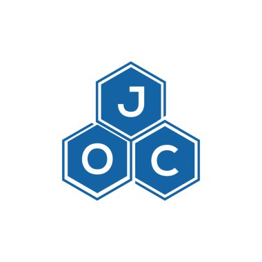 Beyaz arkaplan üzerinde JOC harf logosu tasarımı. JOC yaratıcı harflerin baş harfleri logo kavramı. JOC vektör tasarımı.