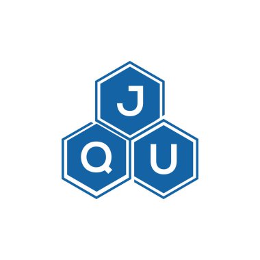 Beyaz arkaplan üzerine JQU harf logosu tasarımı. JQU yaratıcı harflerin baş harfleri logo kavramı. JQU vektör harf tasarımı..