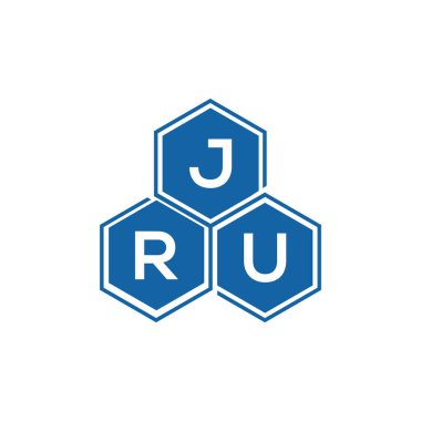 JRU 'nun beyaz arkaplan üzerindeki logo tasarımı. JRU yaratıcı harflerin baş harfleri logo kavramı. JRU vektör harf tasarımı..