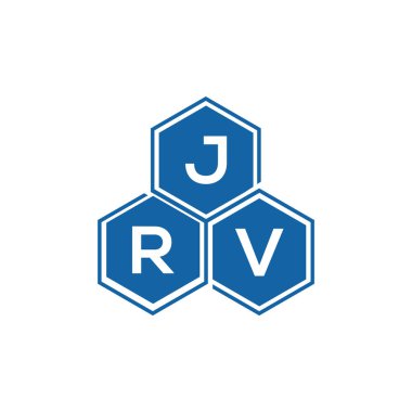 Beyaz arkaplan üzerine JRV harf logosu tasarımı. JRV yaratıcı harf logosu. JRV vektör tasarımı..