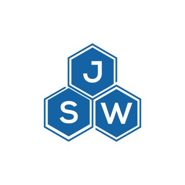 Beyaz arkaplan üzerine JSW harf logosu tasarımı. JSW yaratıcı harflerin baş harfleri logo kavramı. JSW vektör tasarımı..