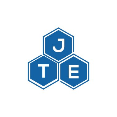 Beyaz arkaplan üzerine JTE harf logosu tasarımı. JTE yaratıcı harflerin baş harfleri logo kavramı. JTE vektör harf tasarımı.