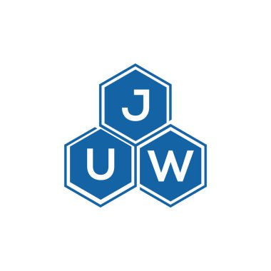 Beyaz arkaplan üzerine JUW harf logosu tasarımı. JUW yaratıcı harf harfleri logosu. JUW vektör tasarımı..