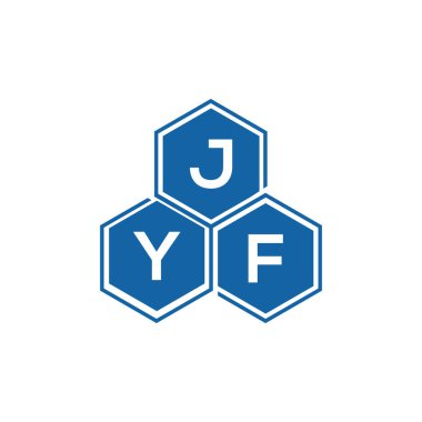 Beyaz arkaplan üzerine JYF harf logosu tasarımı. JYF yaratıcı harflerin baş harfleri logo kavramı. JYF vektör tasarımı..