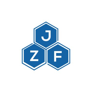 Beyaz arkaplan üzerine JZF harf logosu tasarımı. JZF yaratıcı harf logosu. JZF vektör tasarımı..