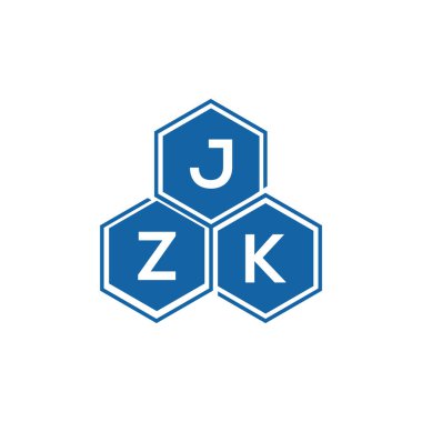 Beyaz arkaplan üzerine JZK harf logosu tasarımı. JZK yaratıcı harflerin baş harfleri logo kavramı. JZK vektör harf tasarımı.